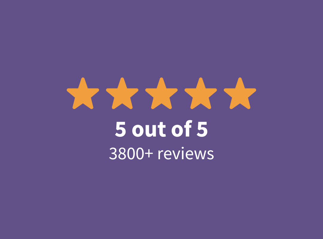 5 out of 5 stars 3800+ reviews